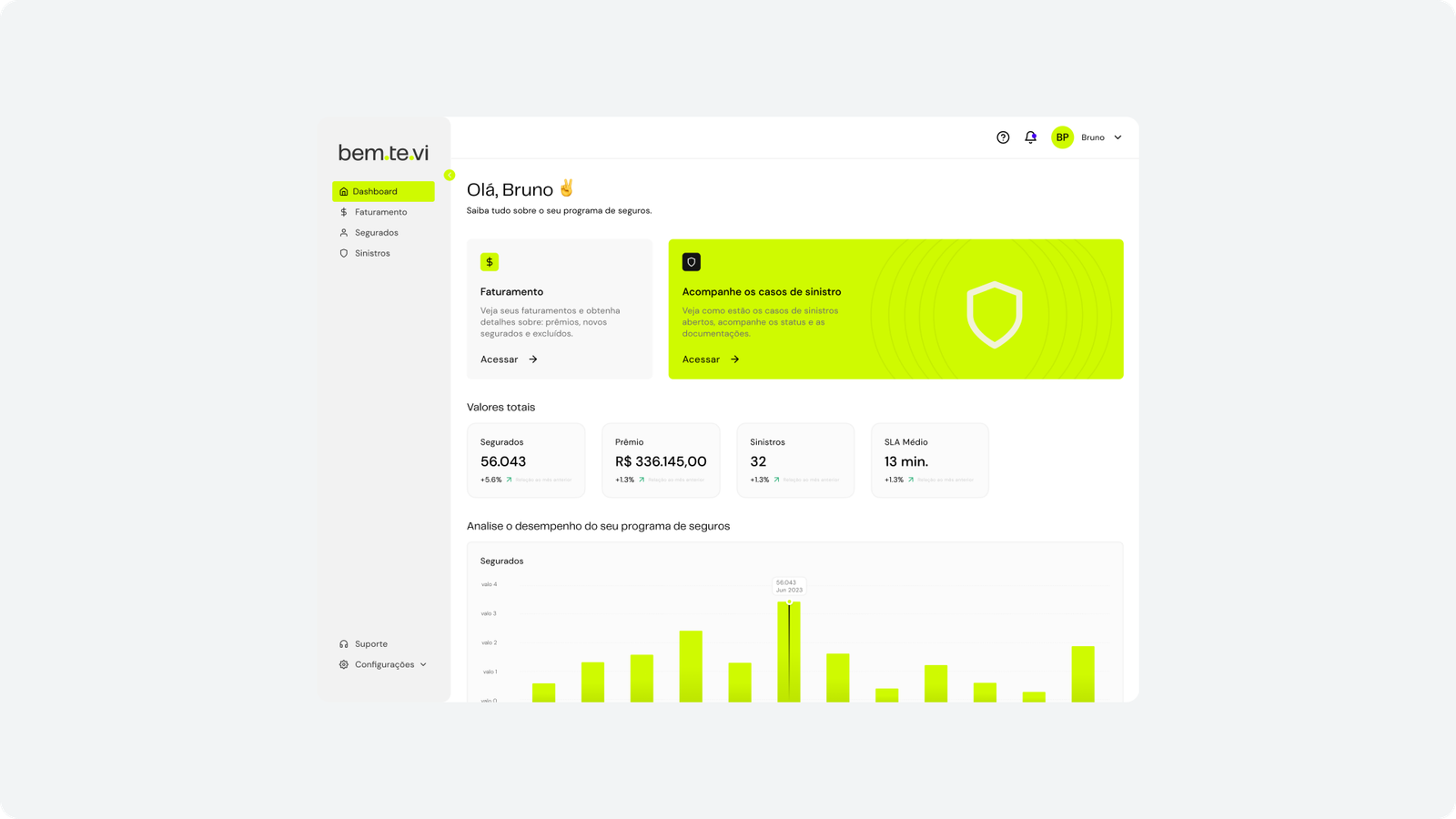 Dashboard da operação Bem-te-vi