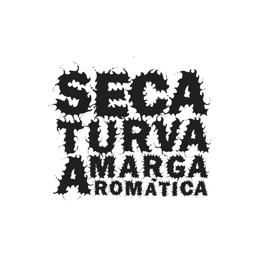 Composição tipográfica Seca Turva Amarga Aromática em preto