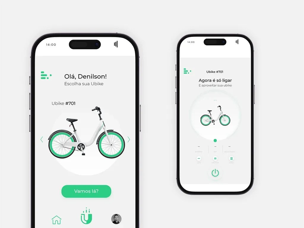 Interfaces de aplicativo para serviço de bicicletas compartilhadas